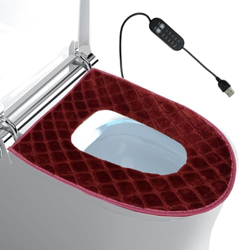 Riscaldatore per sedile WC - per sedile WC, Coprisedili riscaldati perr bagno, Tappetino riscaldante regolabile a 5 livelli Scalda sedili WCs con timer Plug in Design pers il bagno pers la cur