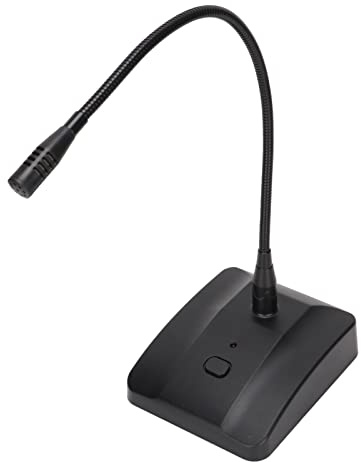 KIMISS Telefono a Collo di Cigno con Design Regolabile a 360° e Tecnologia di Cancellazione del Rumore - Microfono a Condensatore Cablato per Conferenze e Trasmissioni con Cavo da XLR a 6,35 Mm