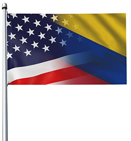 Drapeaux De Jardin Colombie Et États-Unis Drapeau Fierté Durable Drapeaus Décoratif Résistant Bannières Extérieure Pour Défilé Fête Festivals 90X152CM