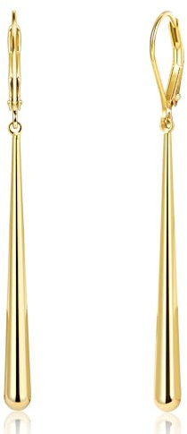 14K Vergoldet Ohrringe Hängend Elegant Creolen mit Wassertropfen Ohrhänger | Silber 925 Ohrringe Hängend Wassertropfen Ohrhänger Creolen mit Kugel Anhänger Ohrringe Lange Baumelnde Damen Frauen Schmuck