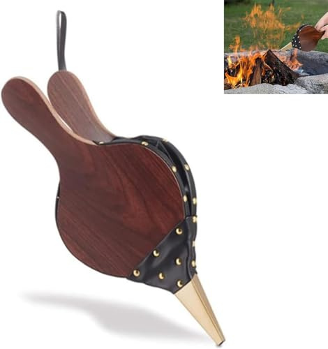 UQMIQURA Blasebalg, Blasebalg für Kamin und Grill, Aufhängeschlaufe, Klein Grillgebläse Handblasebalg Luftbläser für Grill Feuer Blasebalgs Outdoor Kochen - 43 x 19 cm
