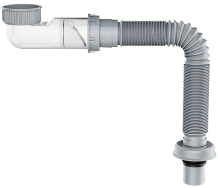 Sifón de 1 1/2 Pulgadas, Ajustable Desague Lavabo a Prueba de Olores, Manguera de Drenaje Flexible Desagüe Antiolor Fregadero Sifón de Tubo de Reemplazable para Baño Y Cocina(Gris)