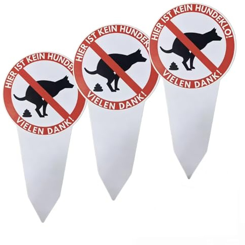 3 Stück Kein Hundeklo Schild, 30 x 15 cm Hinweisschild Keine Hundetoilette, PVC Hartschaumplatte Hinweisschild Verbot Hund für Parkanlage Spielplatz Park (Weiß)