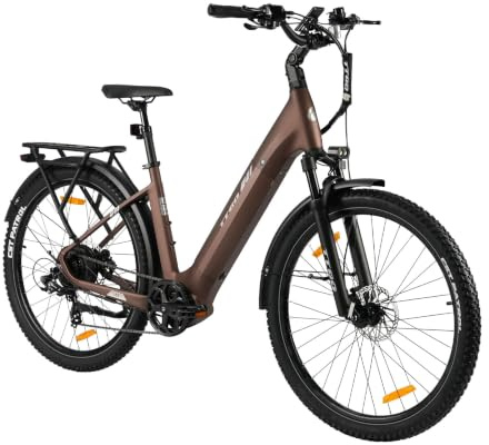 ttgo Z3 27.5Zoll E-Bike, für Damen & Herren, Pedelec mit 48V 15Ah Akku, bis 120 km Reichweite, 250W Heckmotor 70Nm,7-Gang, hydraulische Scheibenbremsen, StVZO (Braun, Amperestunden, 720.0)