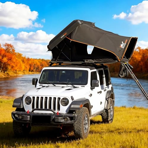 Naturnest Hardshell Dachzelt, Automatisch Aufklappbar, für 3 Personen, Wasserdicht, UV-Schutz, für SUV, Pickup, Jeep, Ganzjahres-Campingzelt