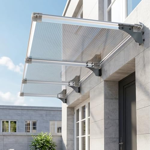 Auvent de Porte d'Entrée et Fenêtres,Polycarbonate avec Protection Anti-UV (50x320cm)