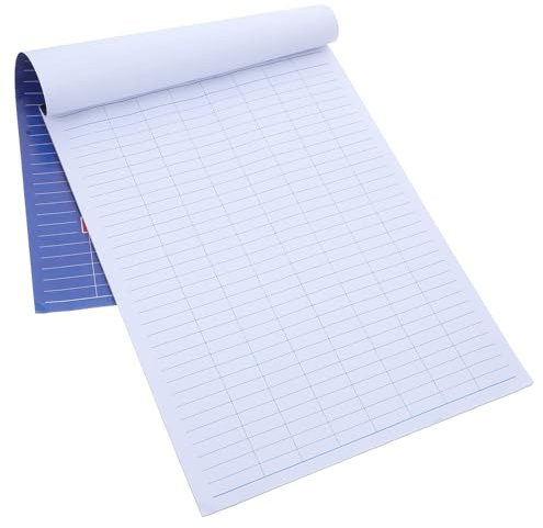 Luxshiny Livre de Comptes de Stock, Carnet D’inventaire ’enregistrement, Papier Bleu, Feuilles Détaillées, Suivi Financier, pour Bureau et École