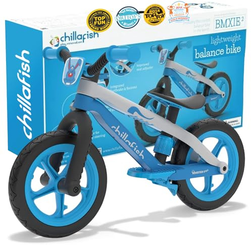 Chillafish BMXIE Laufrad, 12 Zoll Kinderlaufrad mit Bremse, Leuchträdern, als Motorrad Version oder mit Spielmotor