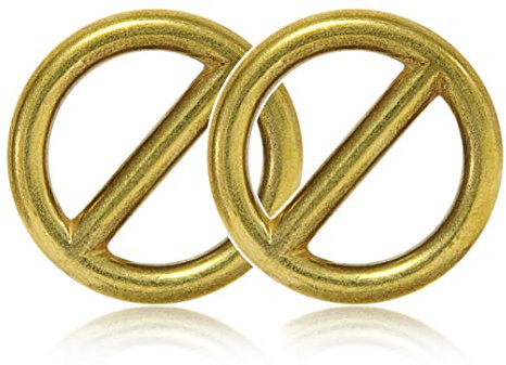 Ganzoo O-Ring mit Steg Metall für Hunde-Leine, 20 mm Innen-Durchmesser, 2 Stück, Stegring, legierter Stahl, Nicht rostend, Rund-Ringe für Paracord 550 Halsband, Handtasche, Basteln, Farbe Gold