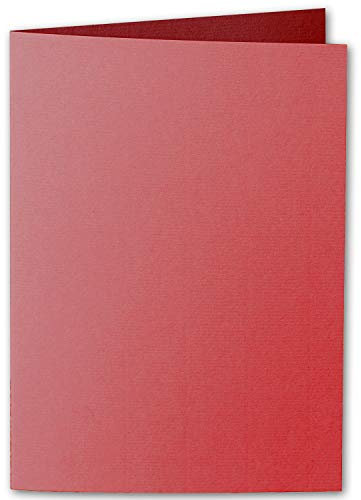 ARTOZ 100x DIN A6 Faltkarten - Rot (Rot) - 105 x 148 mm Karten blanko zum selbstgestalten - 220 g/m² gerippt