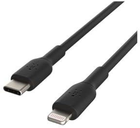 Belkin USB-C-/Lightning-Kabel (iPhone-Kabel zum Schnellladen für das iPhone 14 oder ältere Modelle) Boost Charge MFi-zertifiziertes iPhone USB-C-Kabel (Schwarz, 1 m)