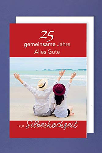AvanCarte Silberhochzeit 25 Hochzeitstag Karte Grußkarte Gemeinsam 16x11cm
