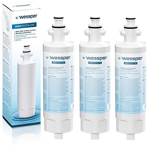 Wessper 3x 4874960100 Vattenfilter för frys och kylskåp Ersättning Kompatibel med Beko 4874960100 4394650100, 9256712, SBS4K; Blomberg IWD1004ET, KFD9952PXDUK; Grundig 487960000; Lamona LAM6100 HJA6110