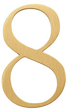 TentHome Hausnummer Messing Türnummer Zahlen selbsklebende Briefkastenzahlen edles 3D Nummer 5cm Gold für Hausschild Türschild Adressschild Wohn- und Briefkastenschilder (8)
