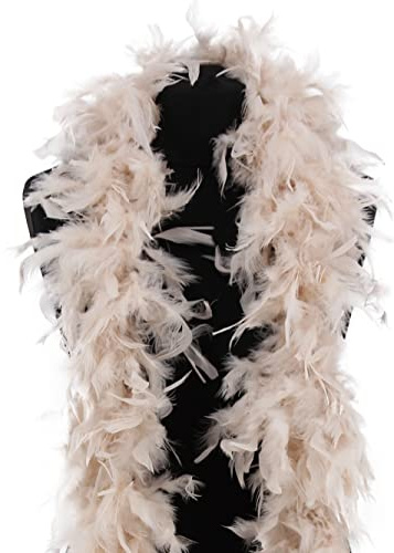 Luxury Ivory Feather Boa – 80g 180cm Premium Fluffy Feather Accessory for Fancy Dress, Gatsby Parties, Hen Nights, Christmas Events & Stage Performances