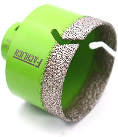 FACHLICH Diamant-Bohrkronen 75mm Vakuumgelötet Trockene nasse Lochsäge M14 Gewinde Pro Porzellan,Fliese,Granit,Marmor,Beton,Mauerwerk,Ziegel