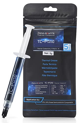 PANO-MOUNTS 12.5W/m·K 5g High-Conductivity Thermal Paste - CPU/GPU/PS5 Cooling Compound for Gaming Laptops, Graphics Cards, AM5 Heatsinks| PC Gamer Thermal Gel, Non-Conductive Liquid Metal Alternative