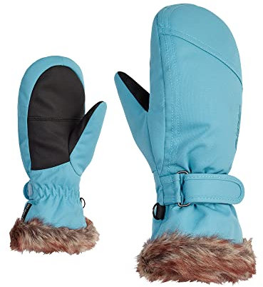 Ziener Mädchen LED Ski-Fäustling/Wintersport | warm, atmungsaktiv, Blue nile stru, 6