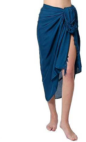 Große Auswahl an Pareo Sarong Tuch Damen Herren - Wickelrock Strand - Strandtuch blickdicht als Wickeltuch oder Handtuchkleid und Wickelkleid Unisex Frauen und Männer einfarbig Uni mit Schnalle