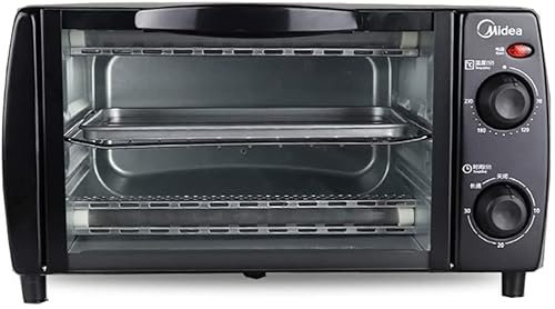 CAZARU Mini Fours T1-L101B Four électrique Multifonctions, ménage 750W contrôle de la température Cuisson Petit Four, Noir capacité 10L Four électrique en Acier Inoxydable Happy Life