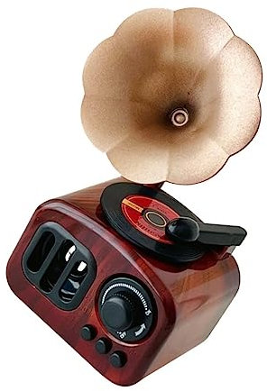 Mikikit Vintage Retro Spieluhr Grammophon Kunststoff Dekoration Mini Musikbox Als Hauswarming Geschenk Und Tischdeko Für Wohnzimmer Und Wohnaccessoires
