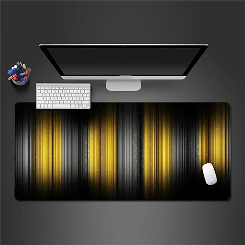 Mauspads Gelb Schwarz Gaming Mauspad XXL 700x300x5mm Mousepad Großes Tischunterlage Computer Zubehör rutschfest Schreibtischunterlage Waschbar Widerstandsfähig für Büro Laptop Tisch