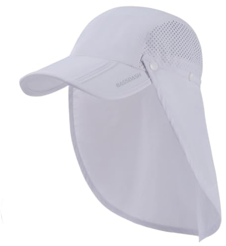 Bassdash UPF 50+ Angelhut Faltbarer Sonnehut mit Abnehmbarer Nackenklappe Tragbar für Männer Frauen Golf Wandern