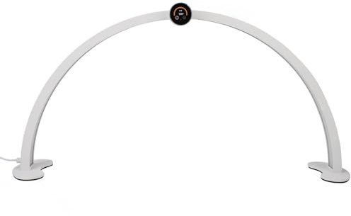 ASHATA Halbmond-Schreibtischlampe für Profis, 27 Zoll, 40 W, 3000 Bis 6000 K, Dimmbar, Perfekte Schreibtischlampe, Lampe mit LED-Uhranzeige für Wimpernverlängerung, Hautpflege,, ASHATAV4GTD2G536-12