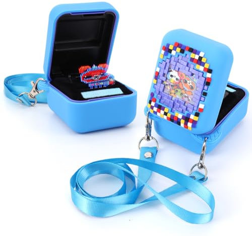 Starnearby 3D Silikon Schutzhülle für Bitzee Digital Haustier, Weiche Tragetasche Mit Handschlaufe, Faltbar und Waschbar für Virtuelle Elektronische Digitales Haustier (Blau)