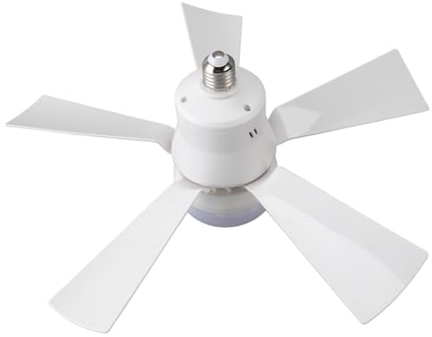 Topiky Steckdosen Ventilatorleuchte, Deckenventilatoren mit Lichtern und Fernbedienung, 3 Windgeschwindigkeiten, Dimmbarer Kleiner Deckenventilator mit Timer für Schlafzimmerküche,