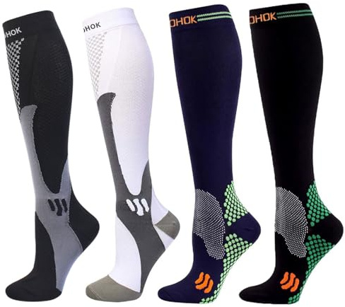 COCOHOK Kompressionsstrümpfe Sport Herren & Damen, Fit für Sport, Fußball, Flug, Laufen, Kompressionssocken für Männer & Frauen für Steigerung der Leistung, Ausdauer, Durchblutung und Erholung