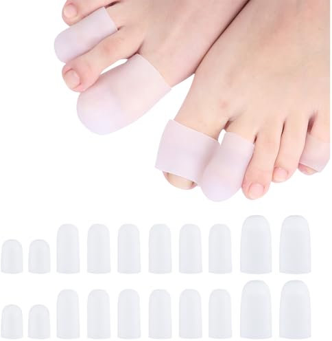 20 Stück Zehenschutz, Zehenkappen, Zehenschutz Großer Zeh, Zehenschutz Silikon, Zehenschoner, Geeignet für Blasen, Hühneraugen, Abblätternde Zehennägel und Zur Linderung Von Reibungsschmerzen
