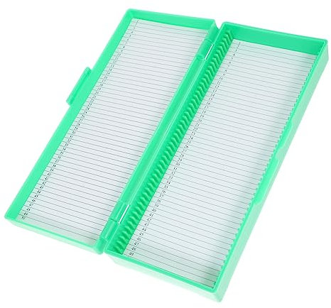 CIYODO Glas-objektträger-aufbewahrungsbox Mit Fächern Grün Schützender Mikroskop-glashalter Ordentliche Laborspeicherlösung Mit Nummeriertem Einlageblatt
