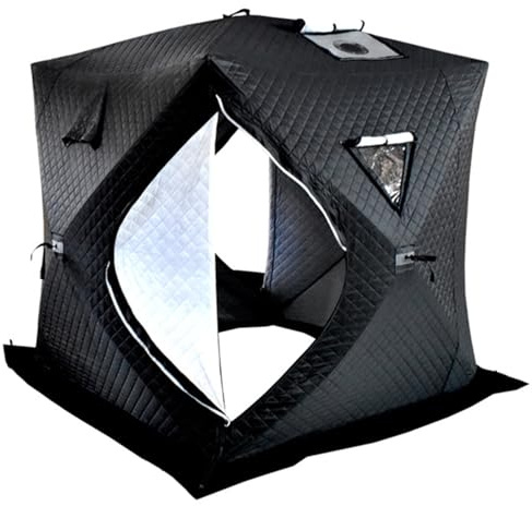 Miuxe Isoliertes Eisangelzelt Für 3–5 Personen, Pop-Up-Hub-Stil-Eisangelunterstand, Tragbares Shanty-Eishaus Zum Eisangeln Mit Tragetasche, Thermisches Winter-Eishaus