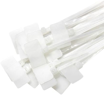 Marcaje De Cables 100 Uds Easy Mark 4*150mm bridas for cables de nailon etiquetas de etiquetas bridas de plástico marcadores Etiqueta de Cable bridas autoblocantes Marcadores De Cables(100PCS White)