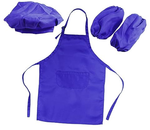 KOMBIUDA Kinderküchenset Mit Kochmütze Schürze Und Kochärmel Zum Kochen Backen Malen Und Spielen Für Kinder Von 7 Bis 13 Jahren