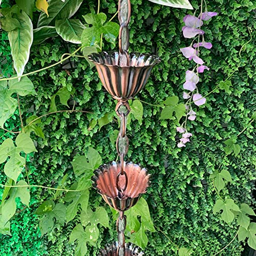 Regenkette im japanischen Stil für Dachrinnen, Außenveranda und Gartendekoration, dekorativer Fallrohr, Regenfänger, 100/260 cm Länge, Stil 2, 100 cm