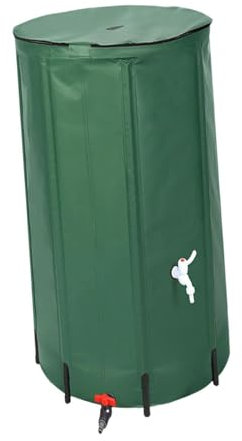 KESOTO Faltbare Regentonne Grüner Wasserbehälter PVC mit Überlauf Kit Faltbarer Regenwasserspeichertank Regenwassersammelfass, Mehrfarbig, 100l