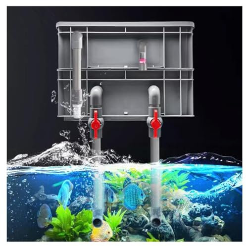 GZHERVICES Filtro De Acuario, Filtro De Caja De Volumen Grande con Cascada Y Flujo De Agua Ajustable, Sistema De Circulación De Agua Externo DIY para Peceras, Estanques(30x20x22cm)