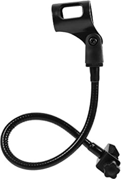 Vaguelly Flexible Gooseneck Microphone Arm Stand in Black, Foldable and Supple Iron Construction with Paint Spraying, for Podcast Gear and Desktop Recording Setups