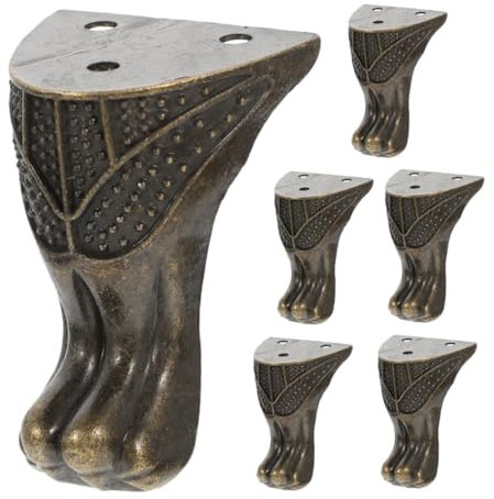 Angoily Möbelfüße Eckschutz Vintage Metall 6 Stück Antikbronze Dekorative Miniatur Tischbeine für Möbelkanten und Ecken Stabilisierung und Schutz für Kommoden Sofas Tische Schmuckkoffer