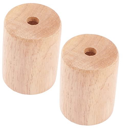 IMIKEYA Lampensockel mit Vorgebohrten Löchern Runder Beleuchteter Holzsockel 2 Stück Tischlampensockel E27 Geeignet für Schlafzimmer und Nachtlampen