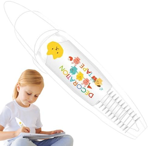 Bolígrafos decorativos para niños, cinta pluma - Pensas de compres de tipo decorativo para niños,Patrón de dibujos animados, diseño de álbumes de recortes de punta de rodillo decoración del diario par