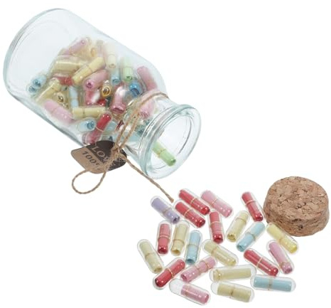 VALICLUD 1Ensemble Capsules Décoratives Verre de Bouteilles Transparentes Couvercles pour Messages Souvenirs Personnels pour Saint Valentin