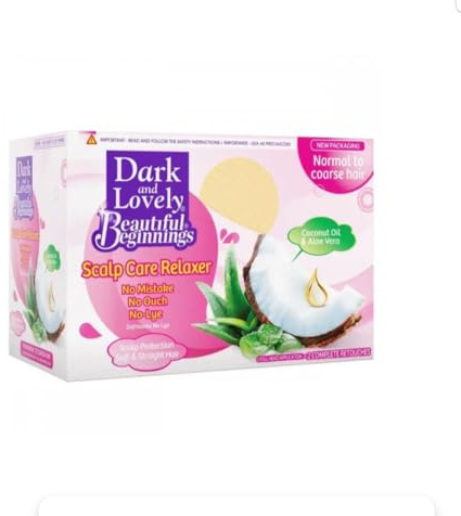 Dark and Lovely Beautiful Beginnings Soin Relaxant pour Cuir Chevelu, Sans Lye, Huile de Coco et Aloe Vera, Pour Cheveux Normaux à Épais