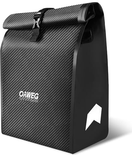OnWEG Sacoche Velo 28L ImperméAble, 2-en-1 Sacoche de Vélo Porte Bagage Arriere 10 kg, Roll-Top Ajustable, Logo Réfléchissant, avec Poignée & Sangle, pour Pluie, Cyclisme, Travail & Voyage