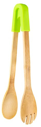 SHYYOULQE Pince à bois avec capuchon en silicone pour barbecue, steak, pain, dessert, pâtisserie, buffet, ustensiles de cuisine, bois