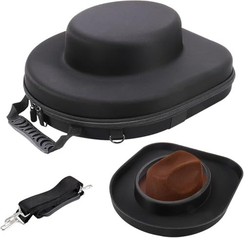 Eva Cowboyhatt förvaringslåda, avtagbar filthattlåda med lock, bärbart resefodral med handtag, styv hatthållare, V-formad, Size, Modern