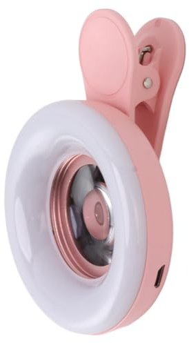 Cosiki Mini Luminoso con Clip per Telefono con Obiettivo Macro 15X per L'industria della Bellezza, Costruzione in Vetro Ottico (PINK)