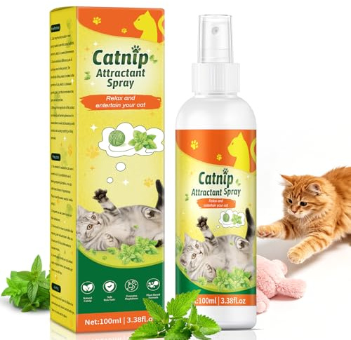 Catnip Spray for Cats, Natural Catnip Mist for Indoor Cats(Original Catnip) | 100 ml Cat Attractant Spray for toys & scratching posts, cat beds, mess-free application, play & enrichment